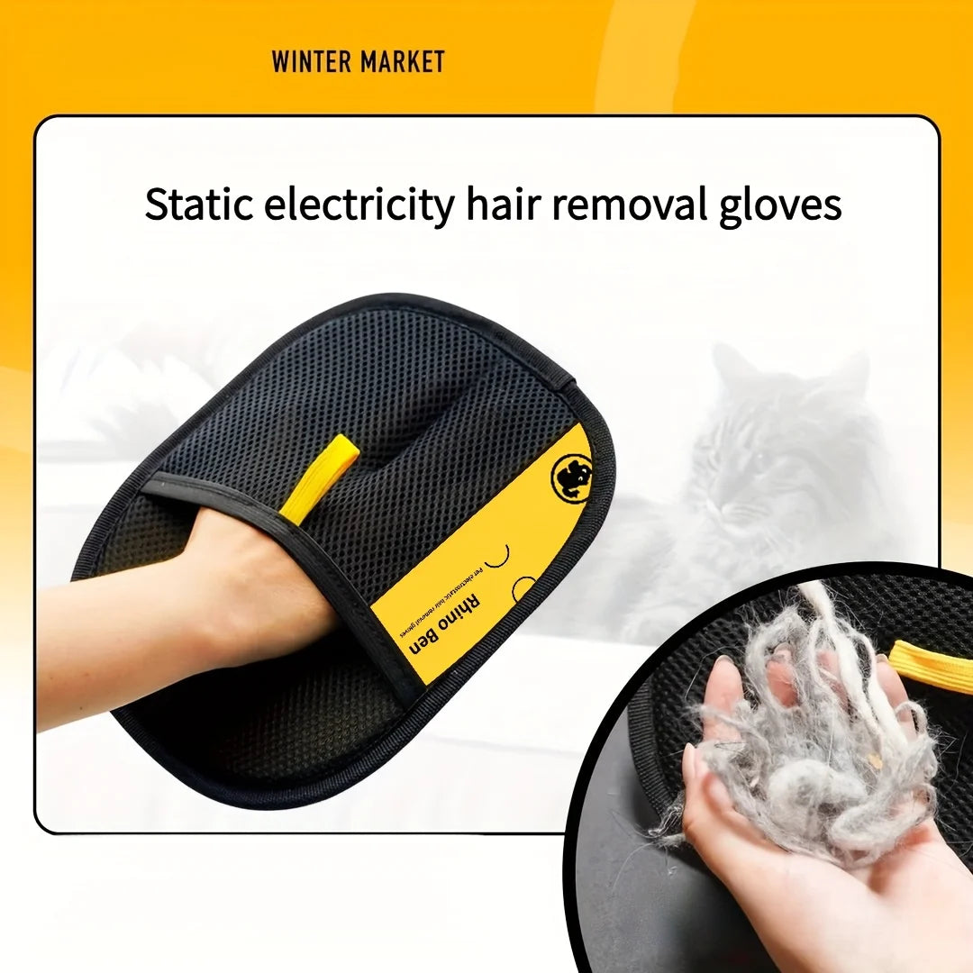 2-Piece Pet Hair Remover Grooming Gloves