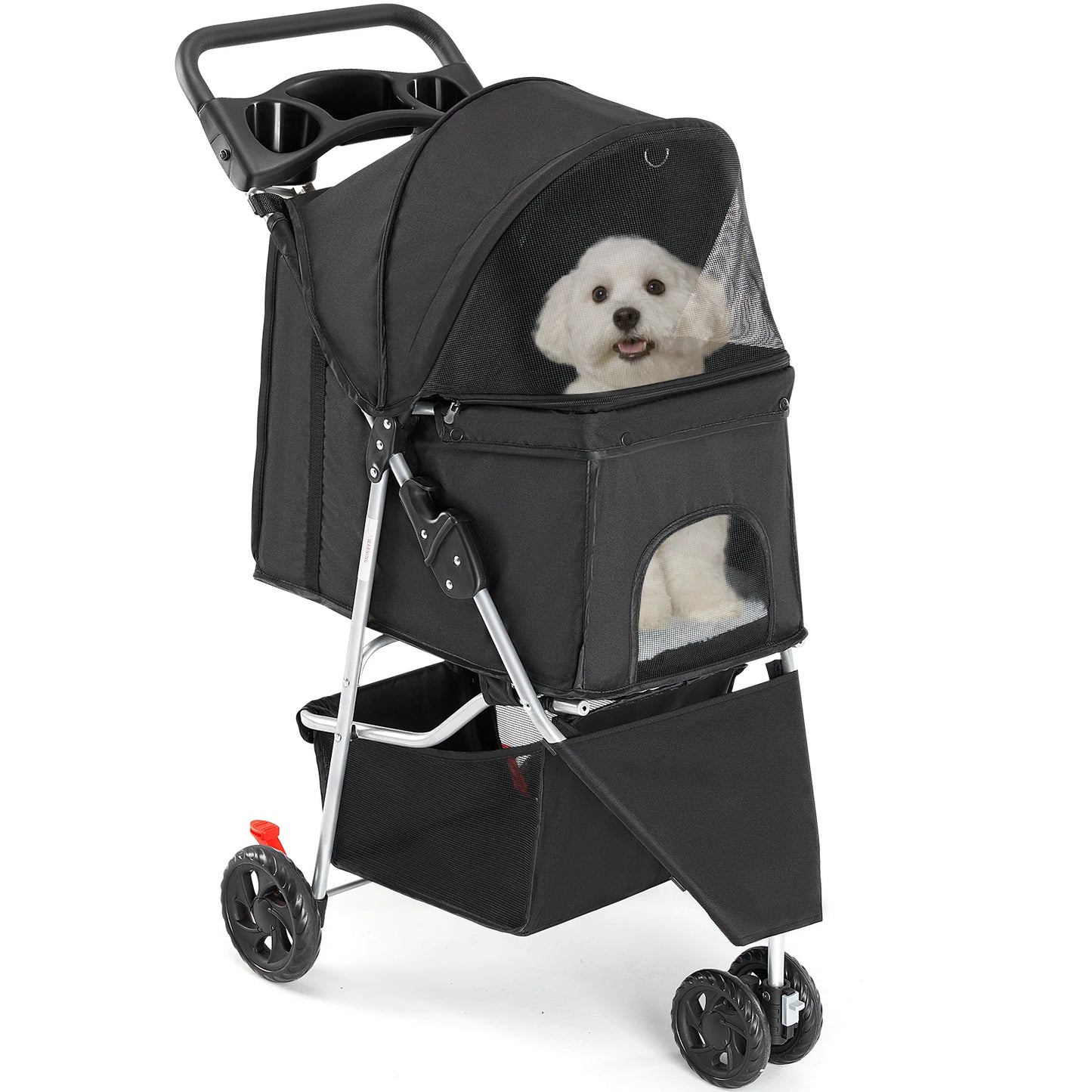 Foldable Pet Stroller for Small Dogs & Cats