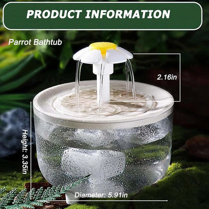 Bird Bath Fountain for Cages with Filter Pump