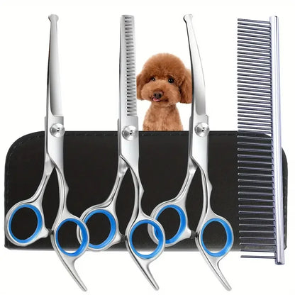 4-Piece Round-Tip Pet Grooming Scissor Set