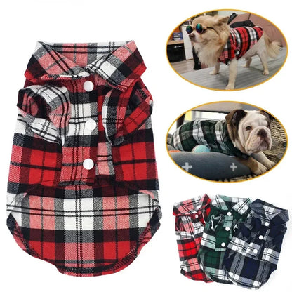 British Style Plaid Pet Shirt