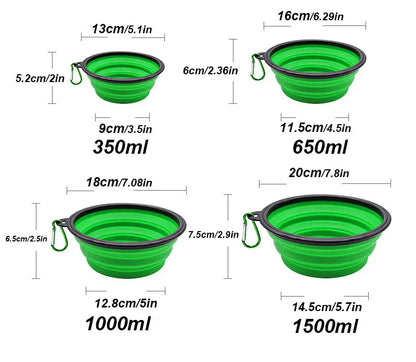Collapsible Travel Pet Bowl with Carabiner