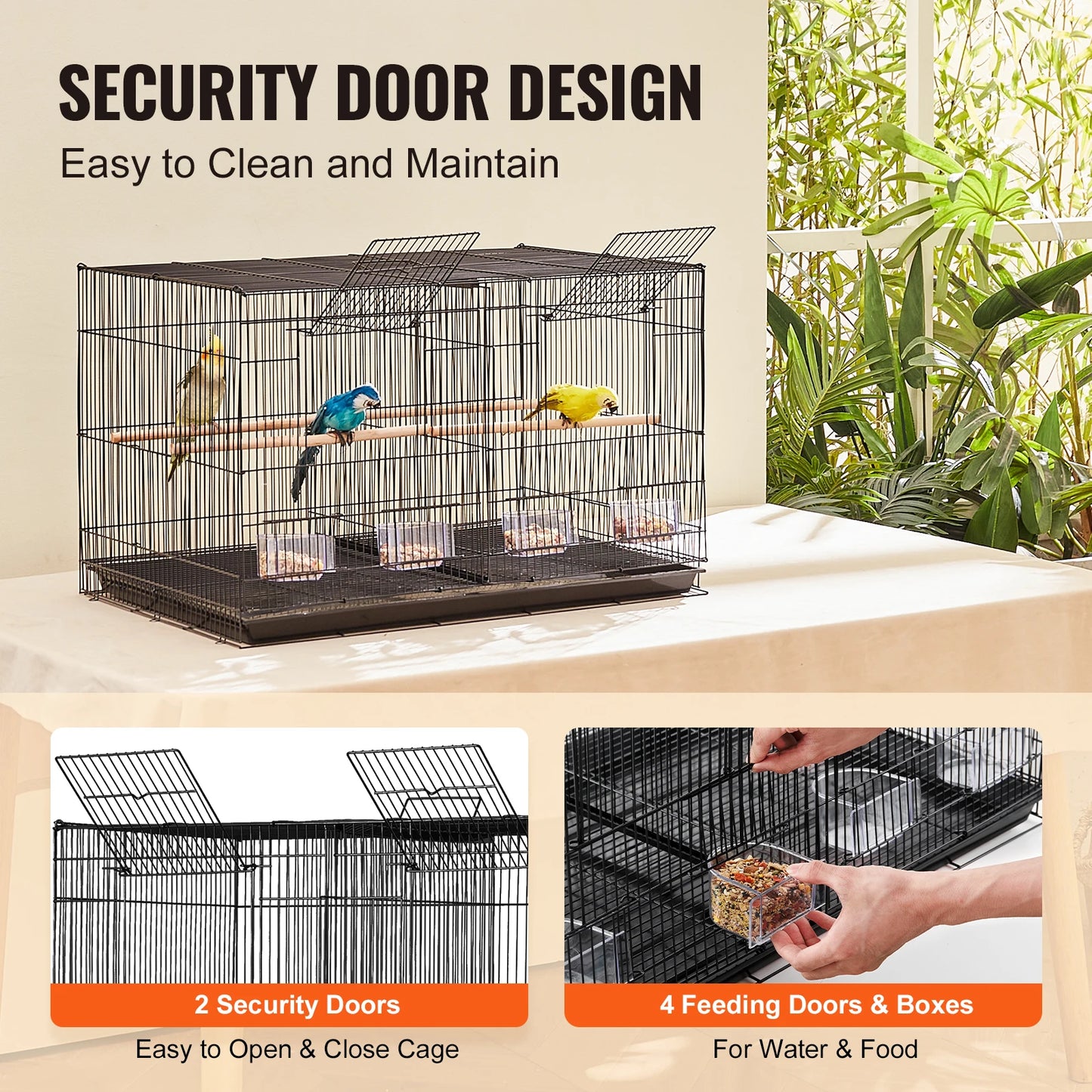 30-In Stackable Divided Bird Cage