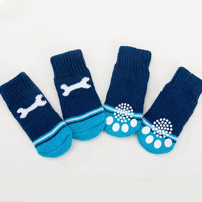 4-Pack Anti-Slip Pet Socks