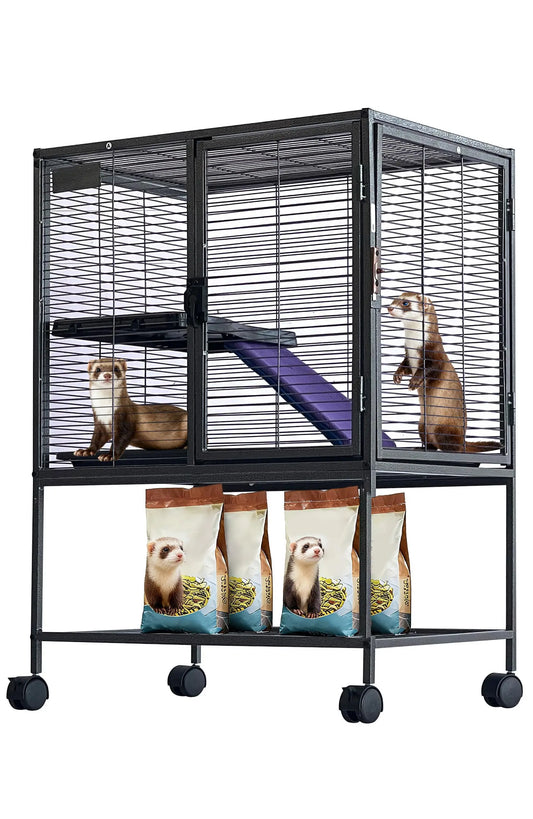 2-Tier Rolling Metal Ferret Cage