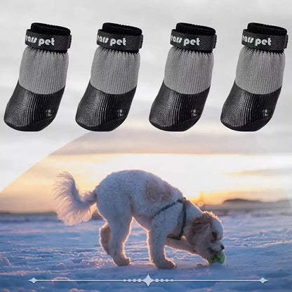 4-Pack Waterproof Anti-Slip Dog Booties (Sock Style)
