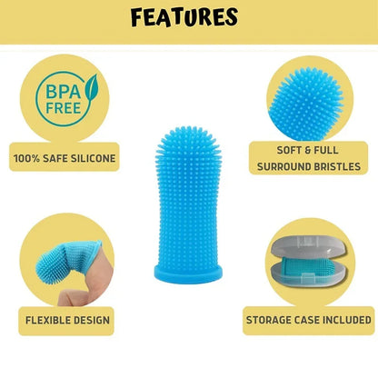 Soft Silicone Pet Finger Toothbrush with Case