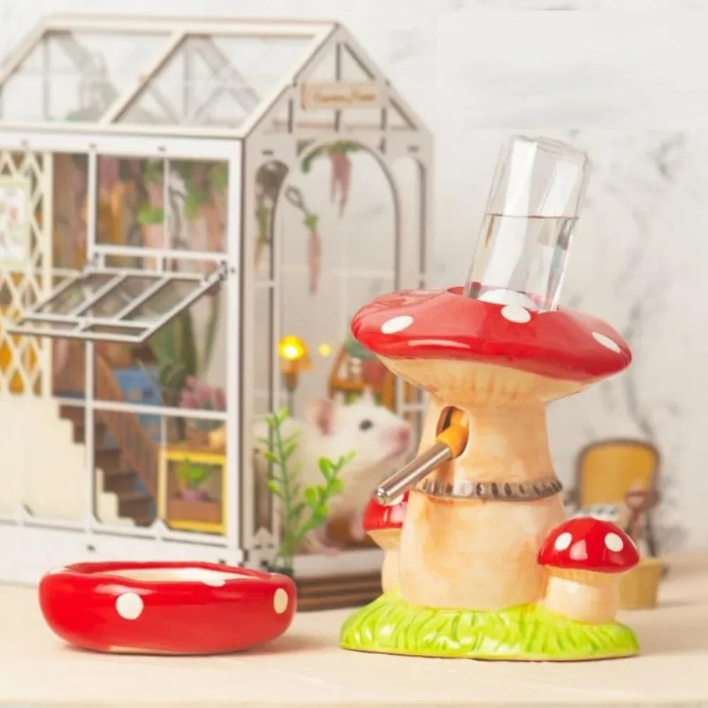 Mushroom Ceramic Hamster Accessories Set