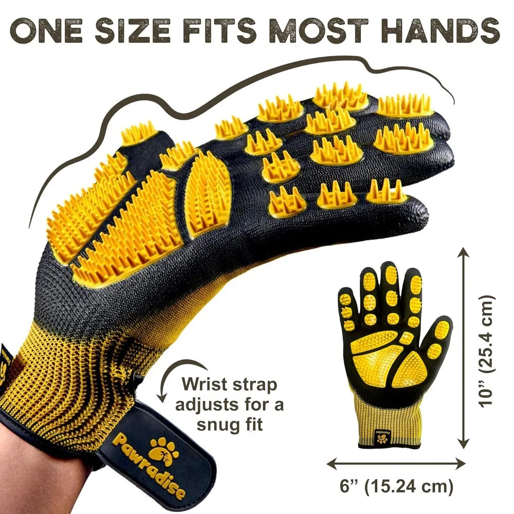 Pet Deshedding Grooming Gloves