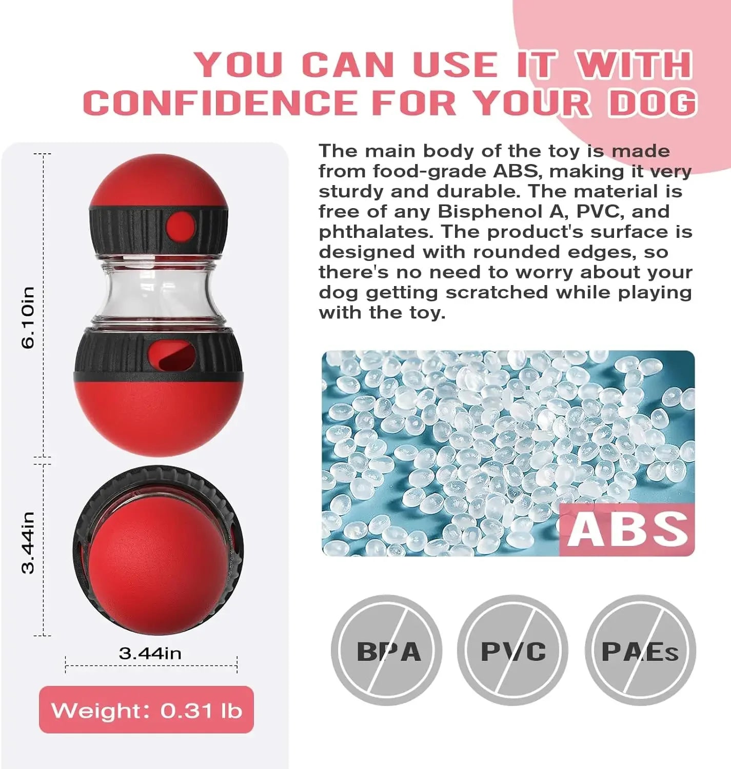 Interactive Treat Dispensing Dog Ball