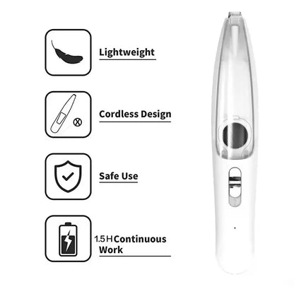Low Noise Pet Paw Trimmer with Hair Suction