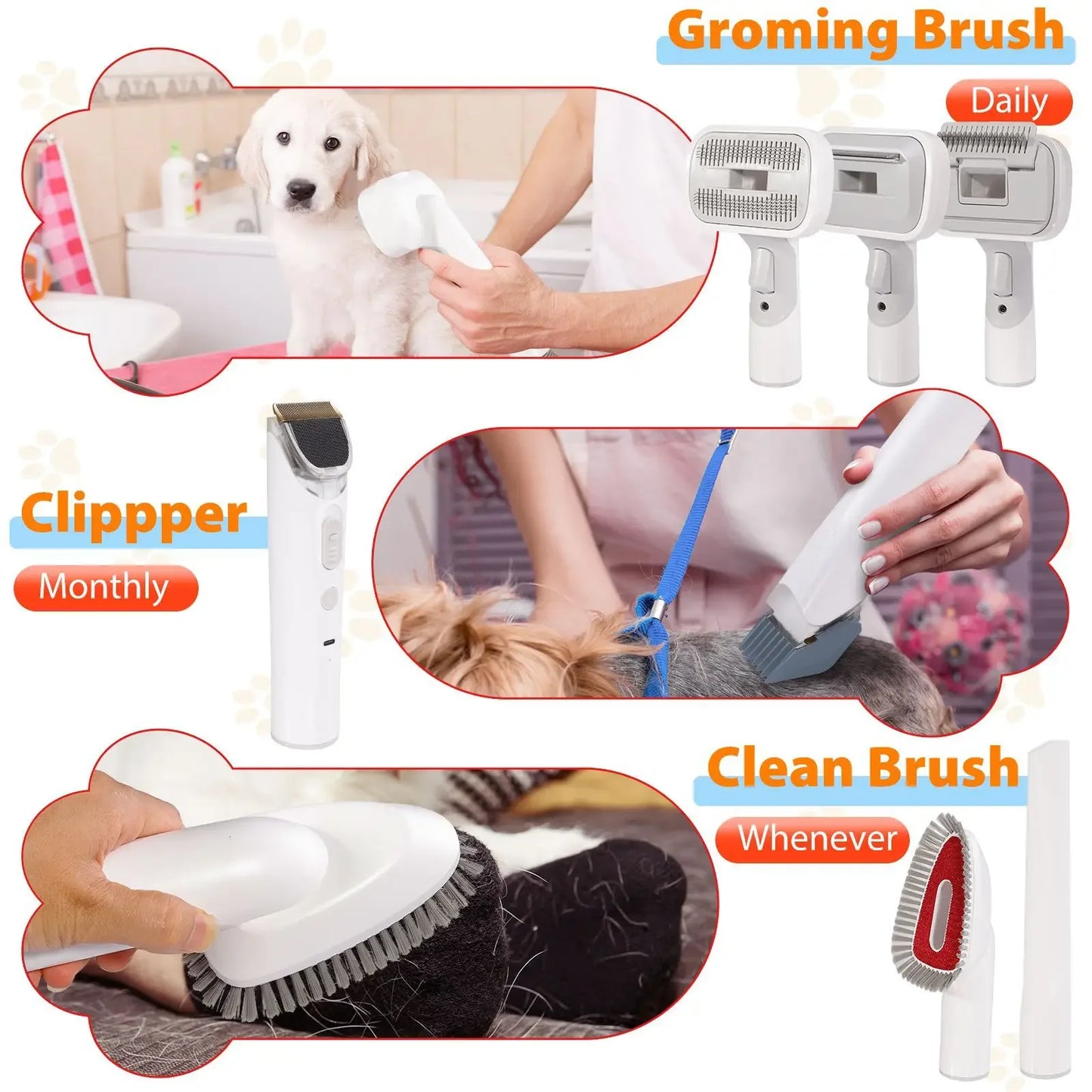 Pet Hair Trimmer & Vacuum Set