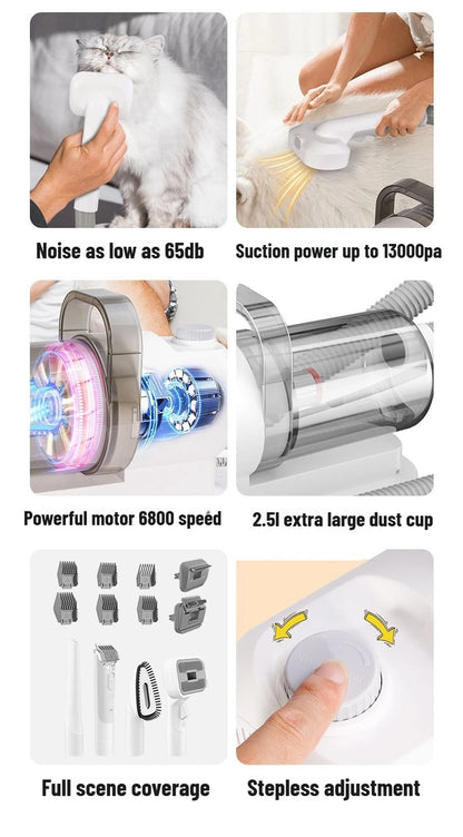 Pet Hair Trimmer & Vacuum Set