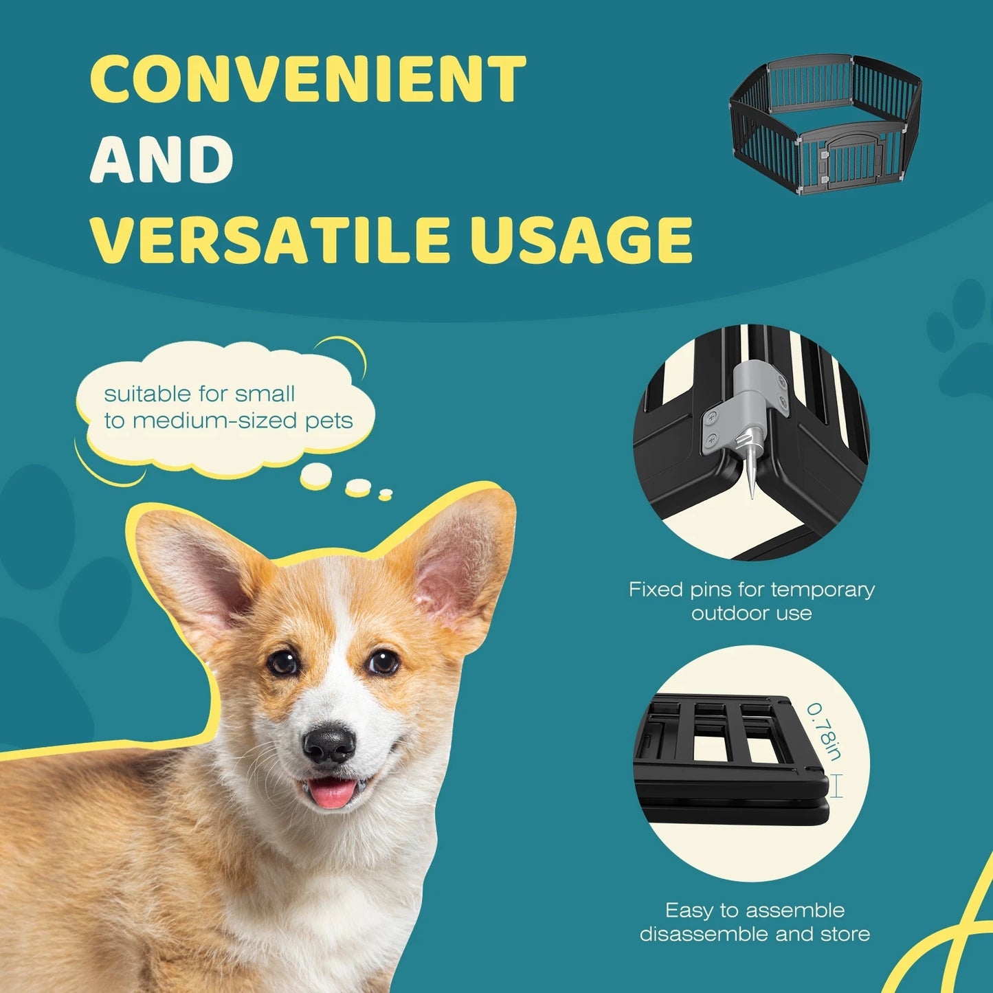 Portable 24" Puppy Playpen