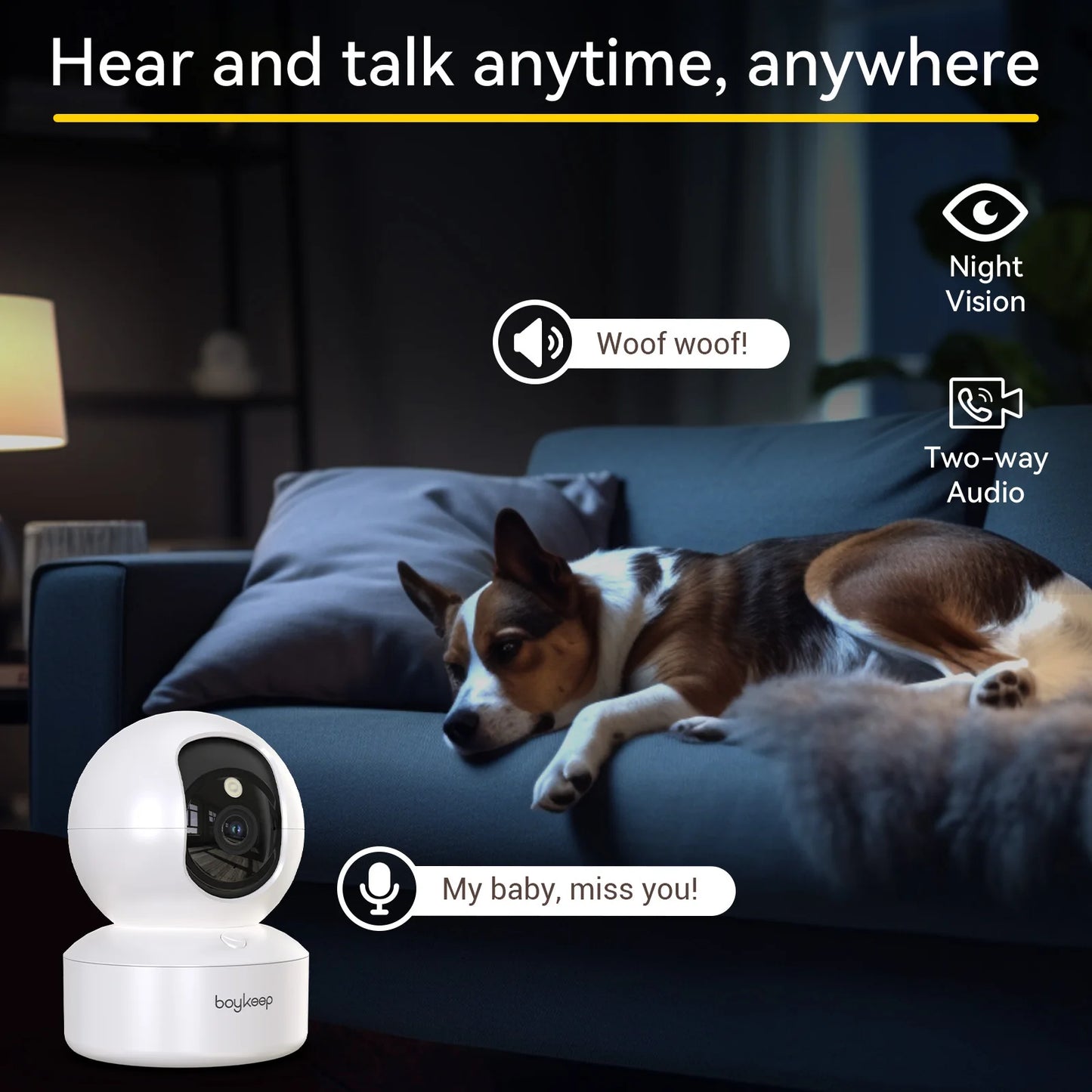 BoyKeep 2-Pack Pet Cam with Night Vision