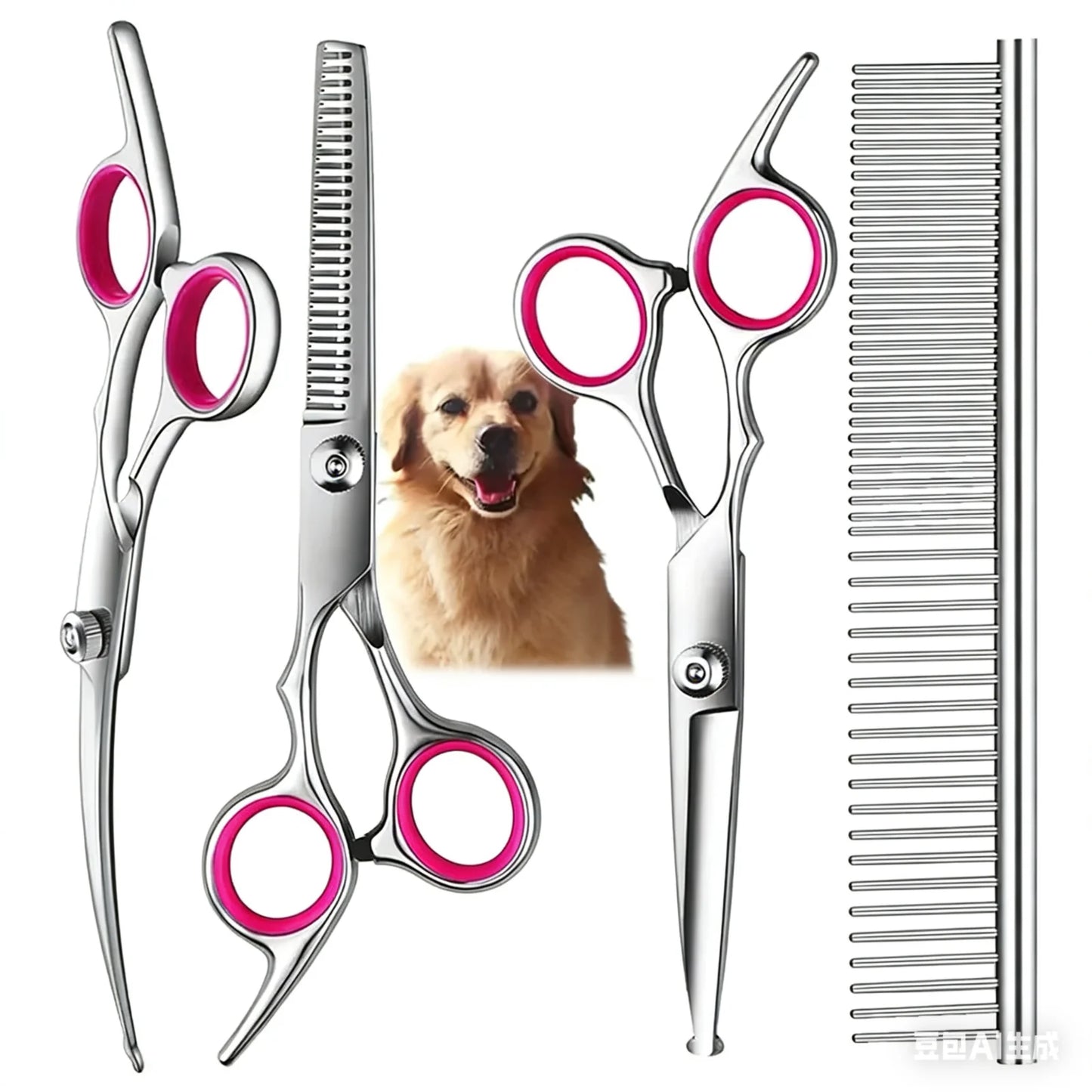 4-Piece Round-Tip Pet Grooming Scissor Set