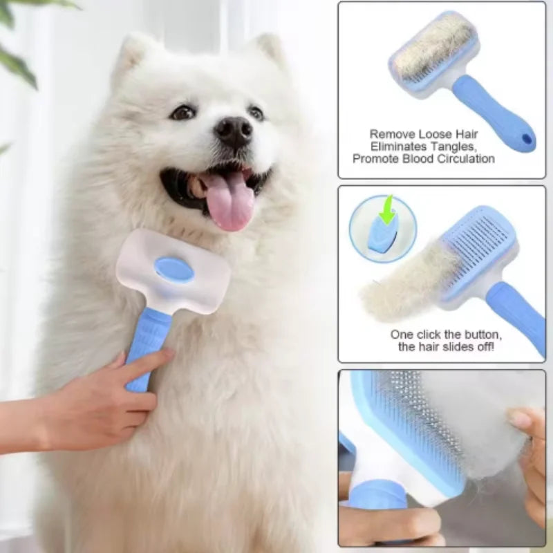 Self-Cleaning Pet Hair Remover Brush