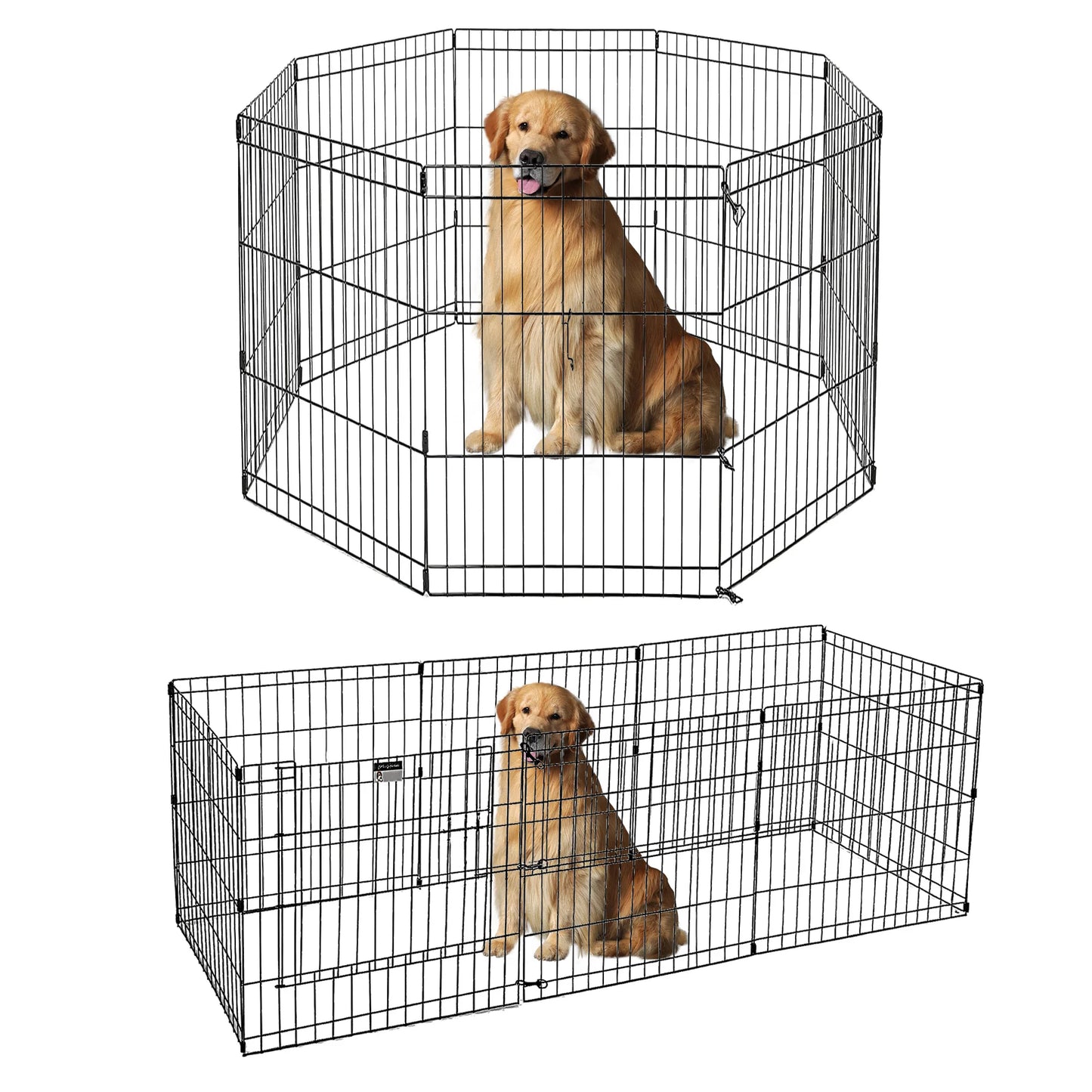 Foldable Metal Dog Playpen with Door (Indoor/Outdoor)