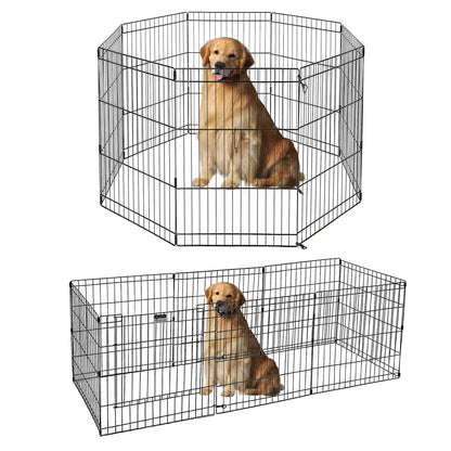Foldable Metal Dog Playpen with Door (Indoor/Outdoor)