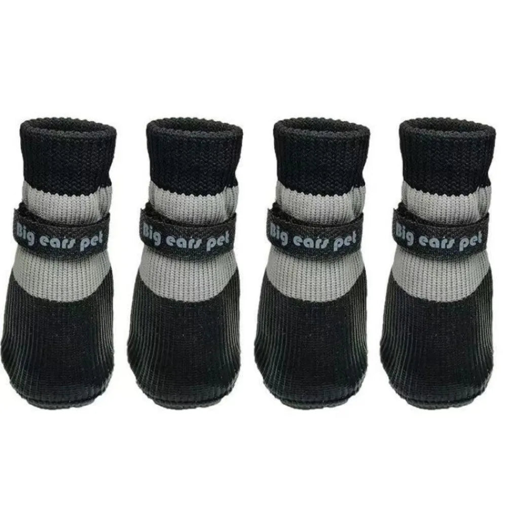 4-Pack Waterproof Anti-Slip Dog Booties (Sock Style)