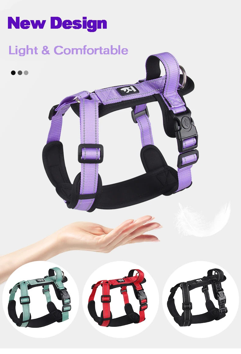 Reflective Adjustable Dog Harness with Optional Leash