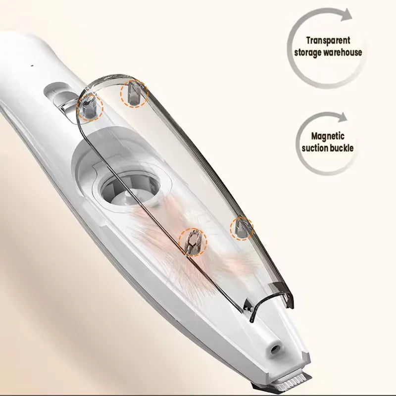 Low Noise Pet Paw Trimmer with Hair Suction