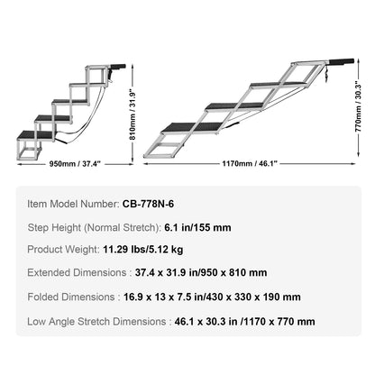 Foldable Dog Car Stairs