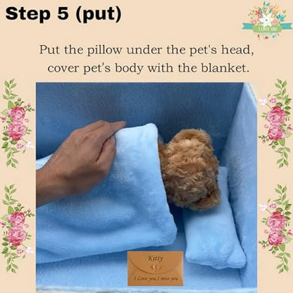 Handmade Pinewood Pet Memorial Casket Set