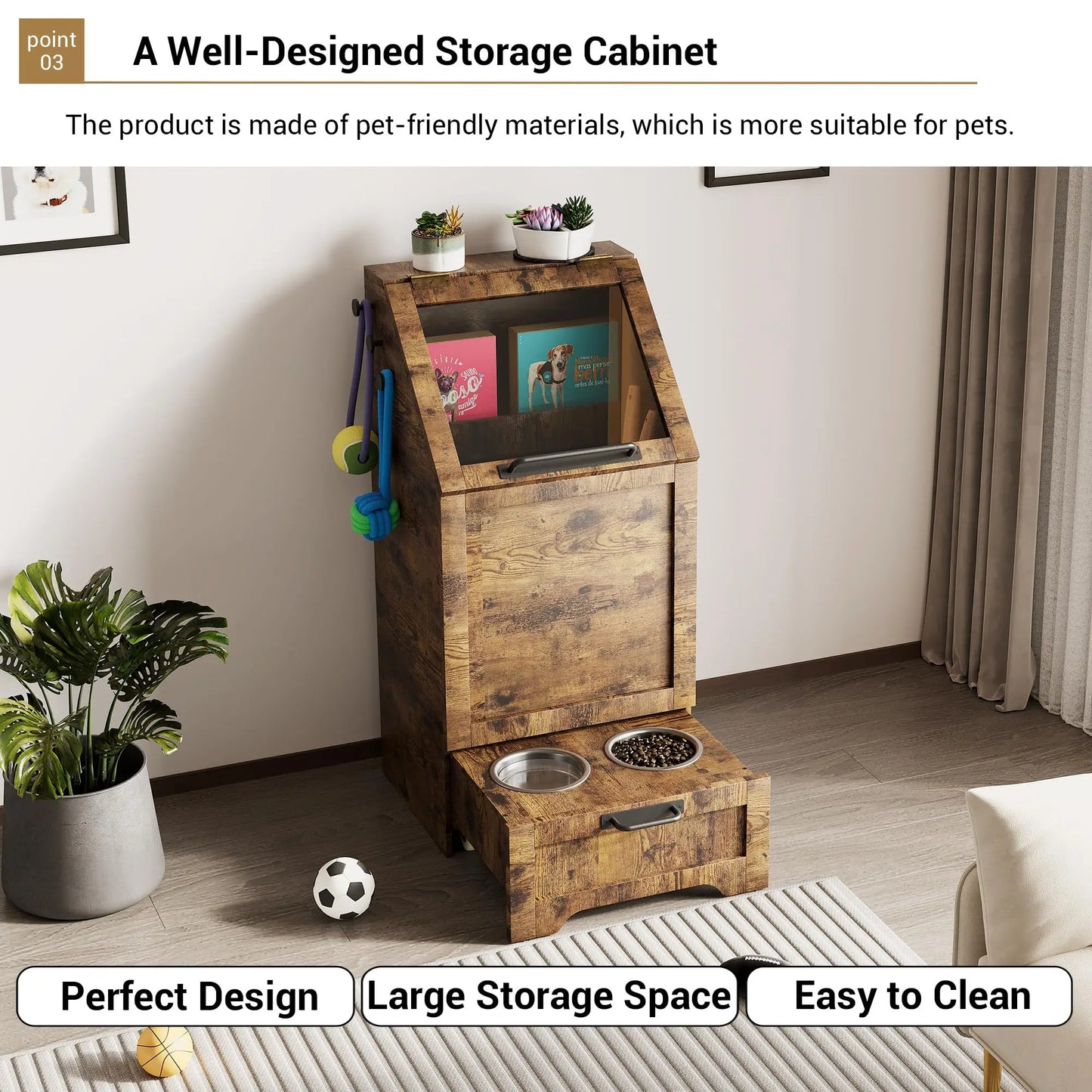 Pet Feeding Station with Storage