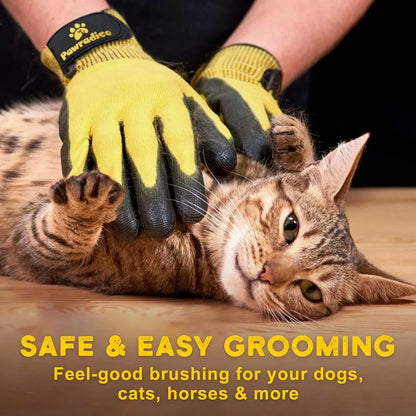 Pet Deshedding Grooming Gloves