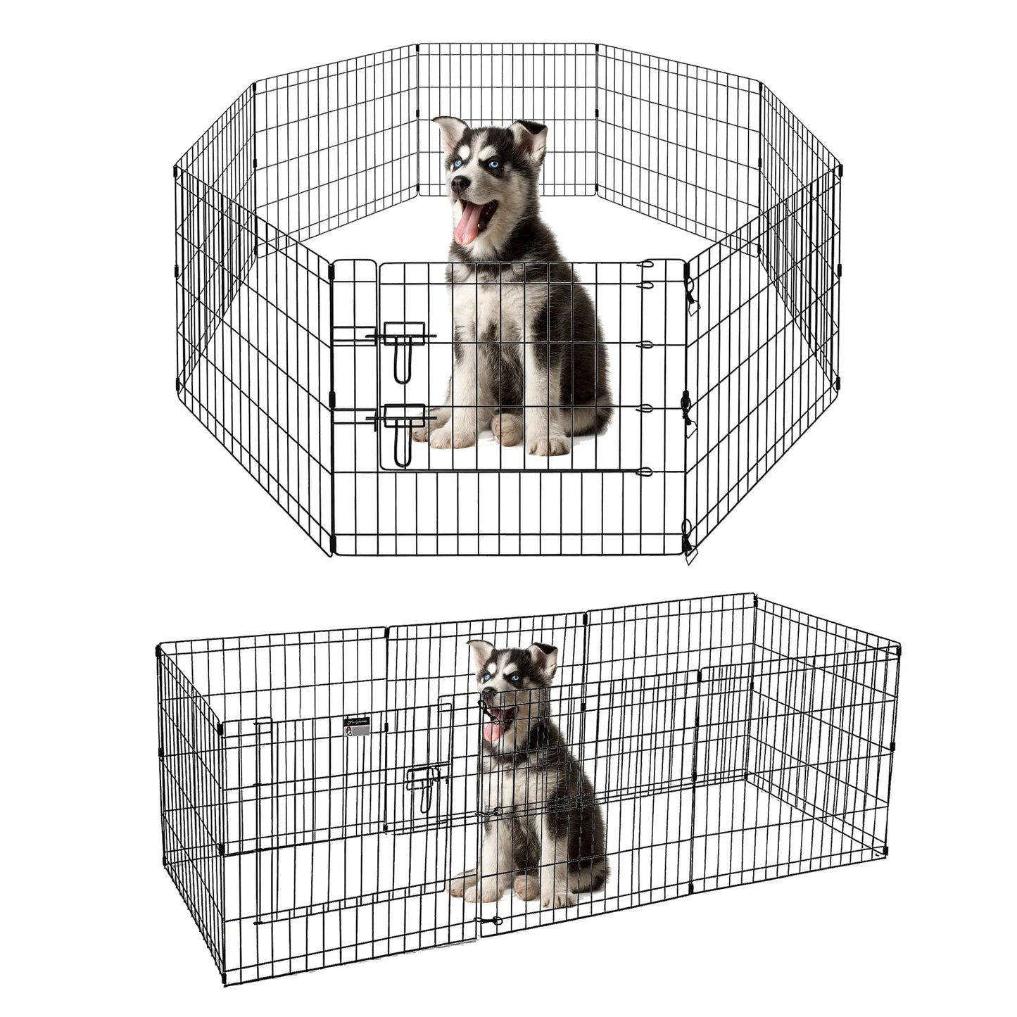 Foldable Metal Dog Playpen with Door (Indoor/Outdoor)