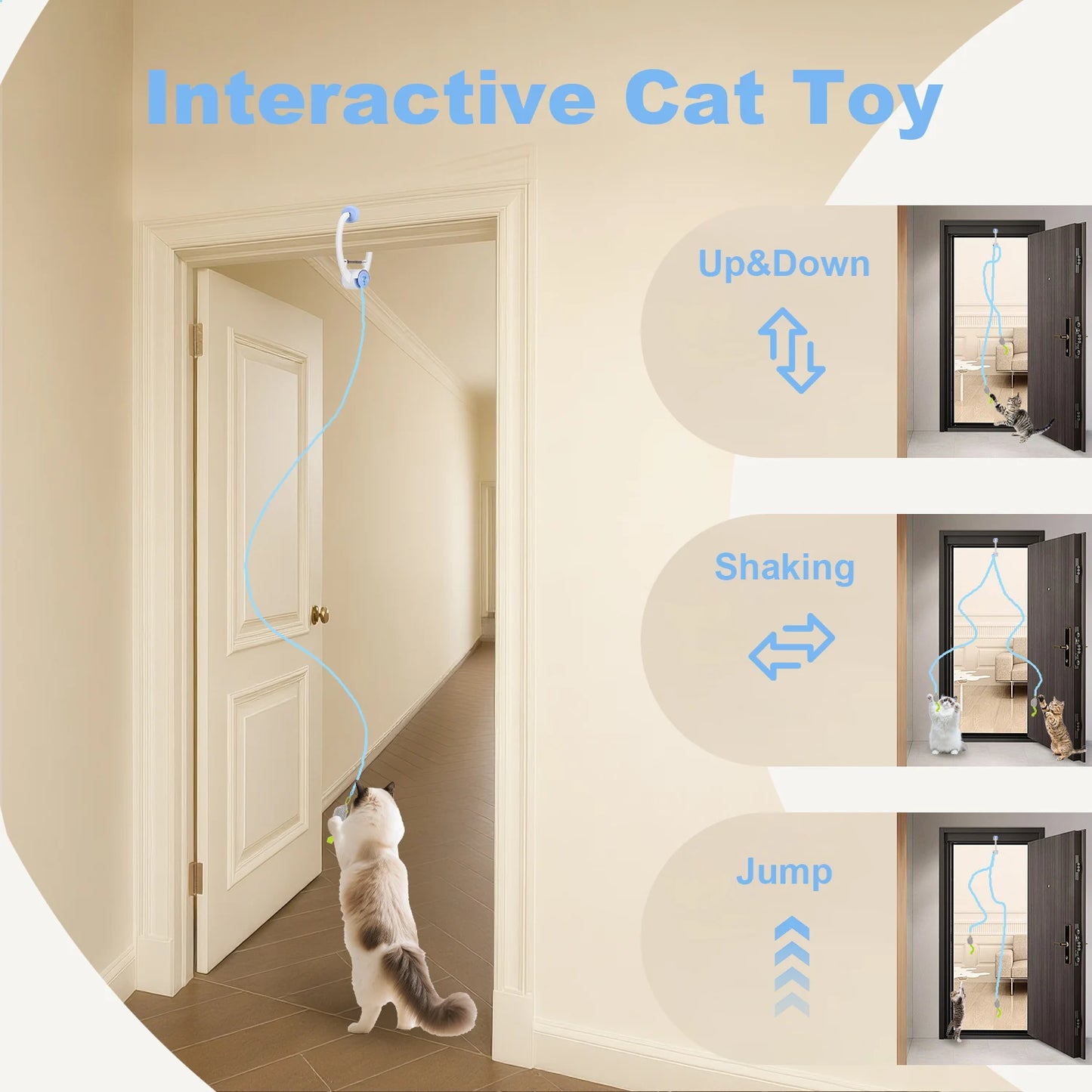 Rechargeable Door-Hanging Interactive Cat Toy