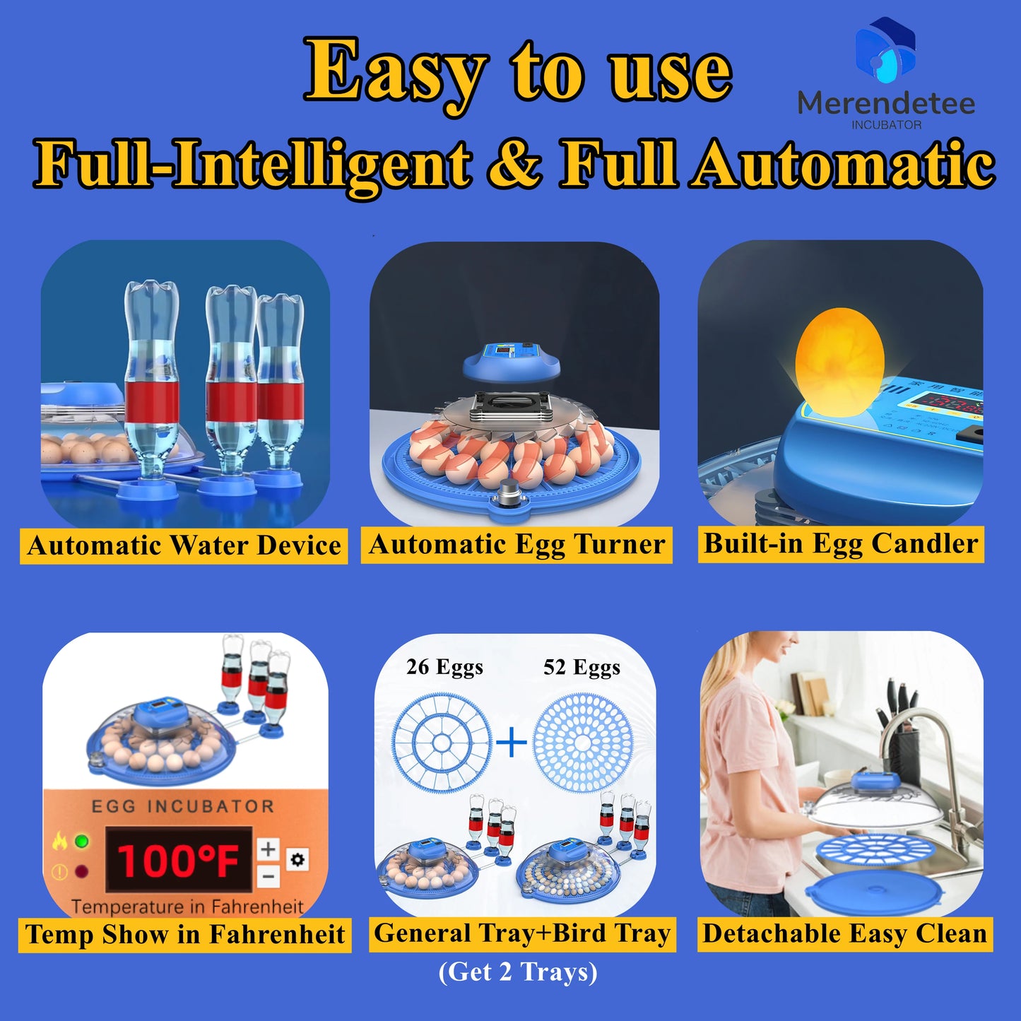 Automatic Egg Incubator with Egg Candler