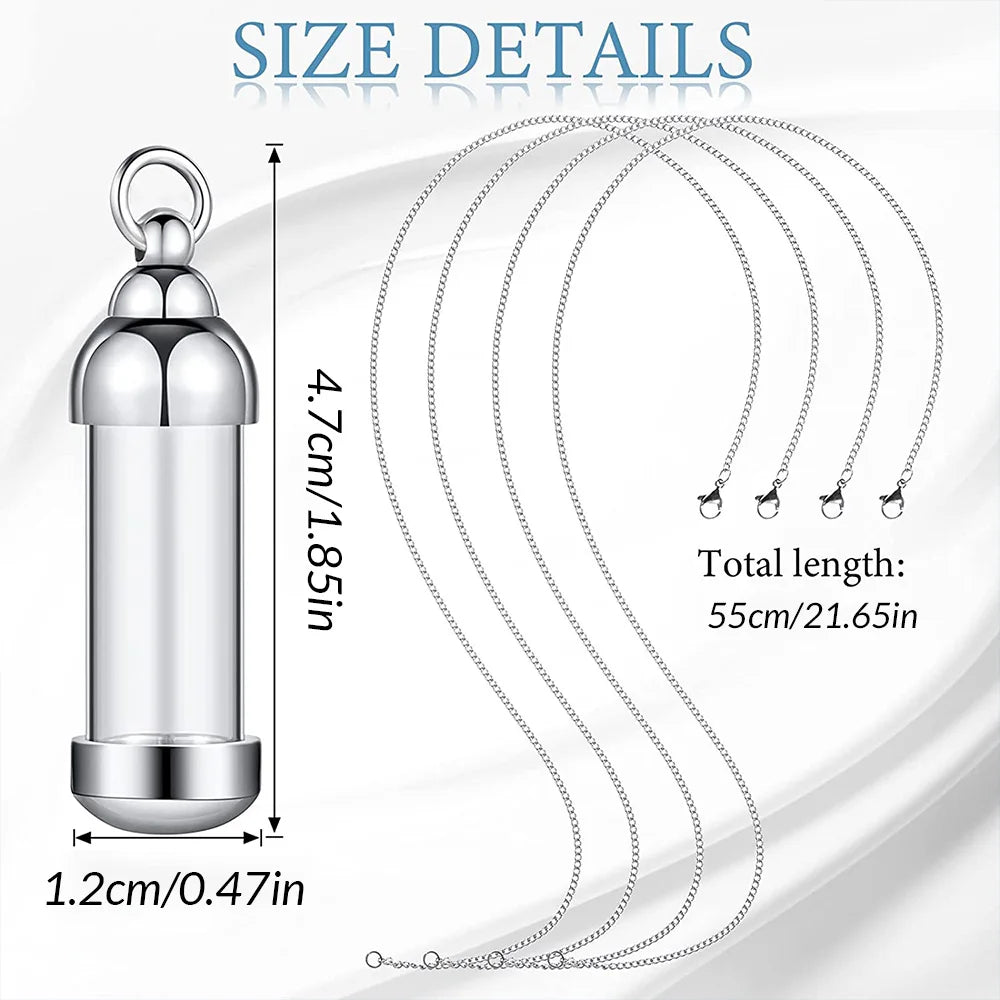 Pet Memorial Cylinder Urn Necklace