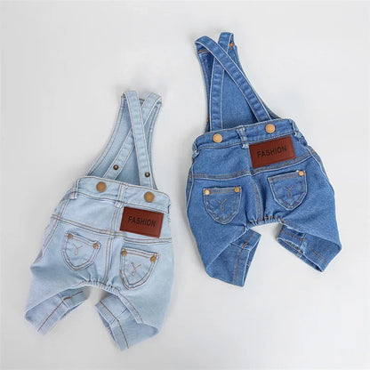 Dog & Cat Denim-Style Overalls