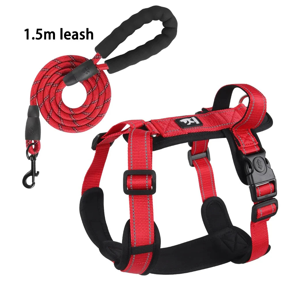 Reflective Adjustable Dog Harness with Optional Leash