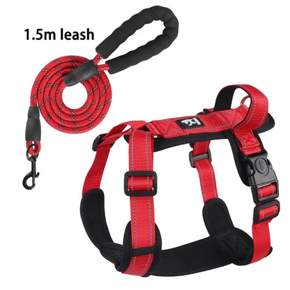 Reflective Adjustable Dog Harness with Optional Leash