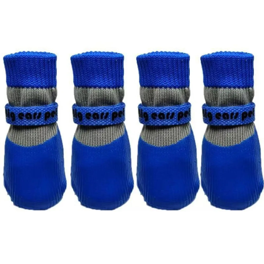 4-Pack Waterproof Anti-Slip Dog Booties (Sock Style)