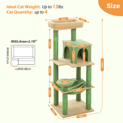 5-Level Cat Tower with Metal Frame