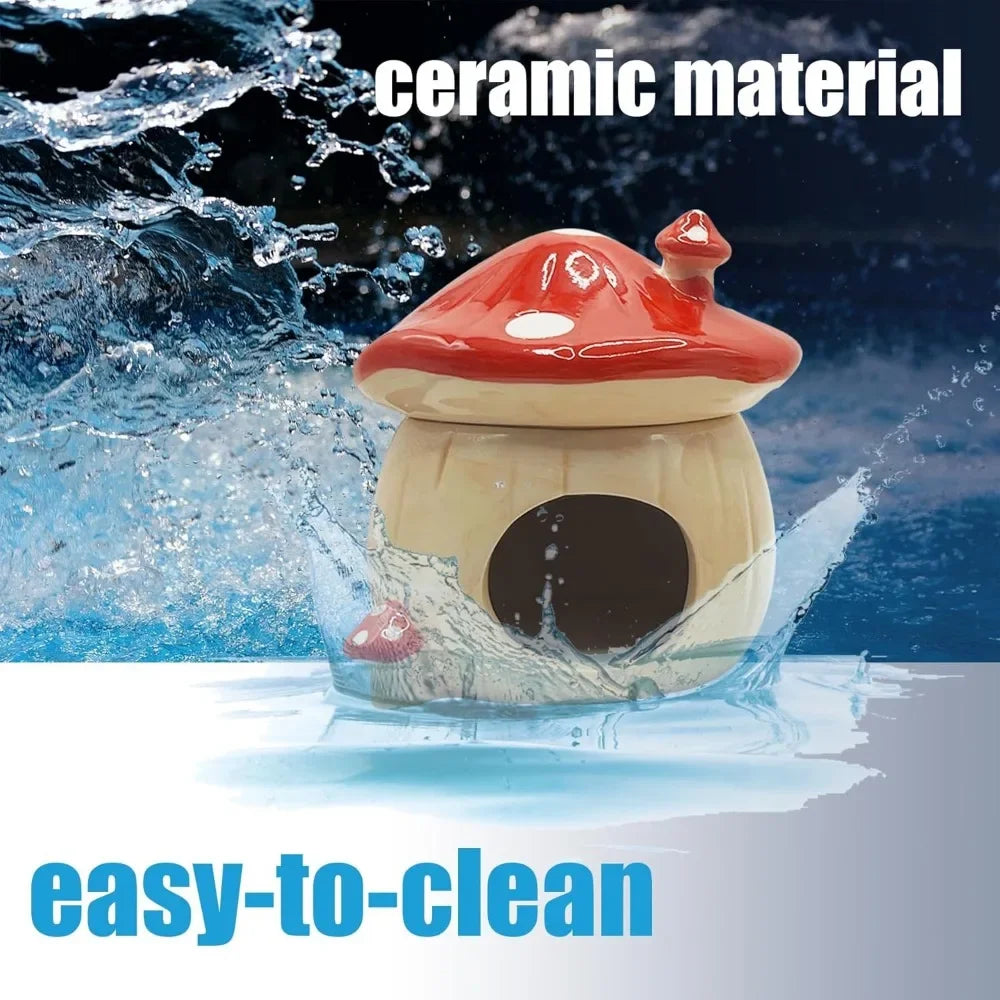 Mushroom Ceramic Hamster Accessories Set