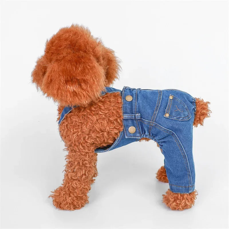 Dog & Cat Denim-Style Overalls