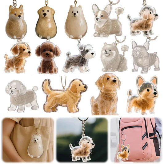 Pet Hair Memorial Keepsake Keychain