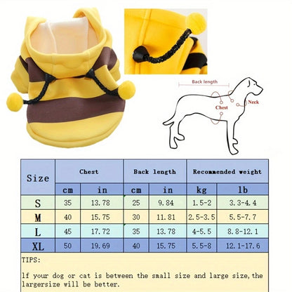 Cute Bee Pet Hoodie Costume