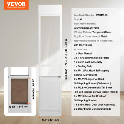 Adjustable Sliding Glass Pet Door