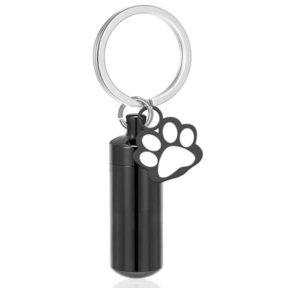 Pet Urn Keepsake Keychain, Paw Print Tag