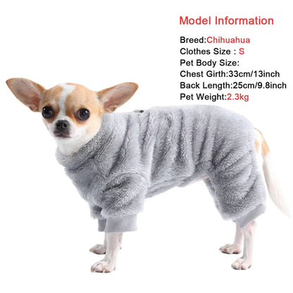 Soft Fleece Dog and Cat four-leg Jumpsuit