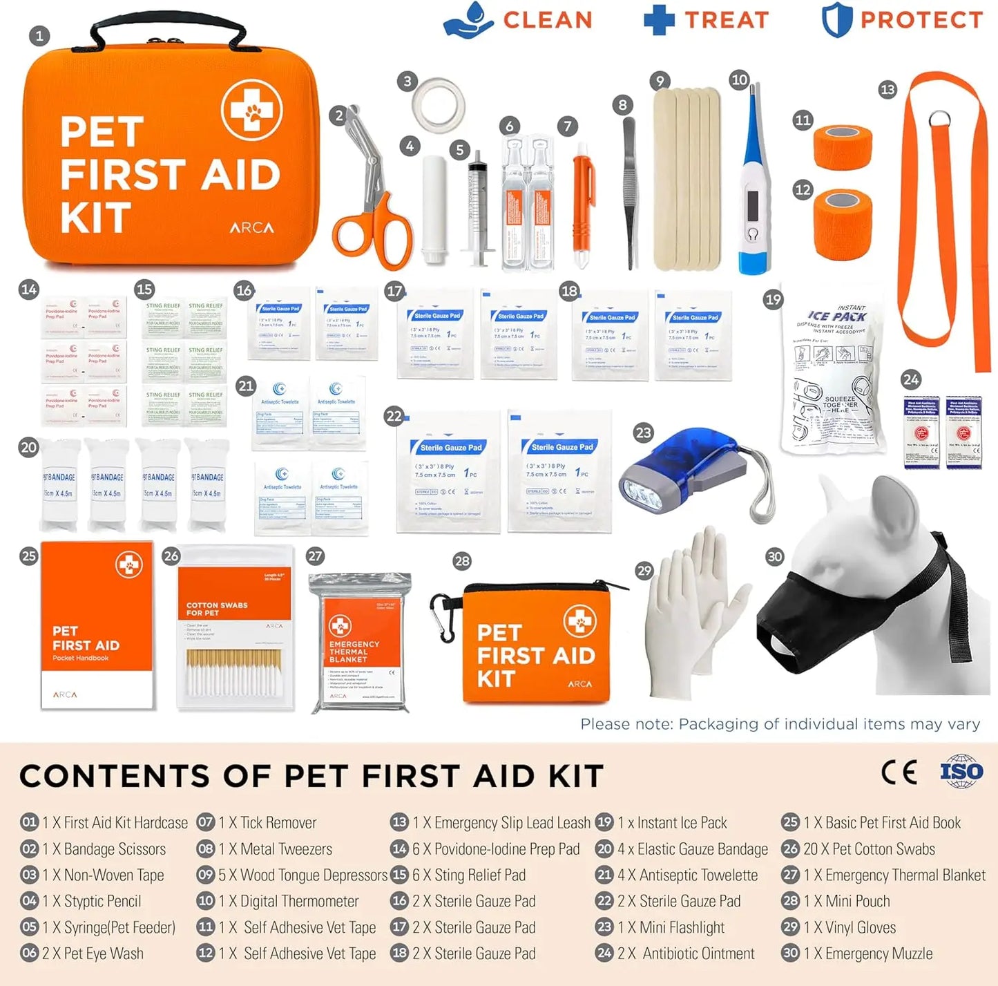 Hard Case Pet First Aid Kit for Dogs & Cats