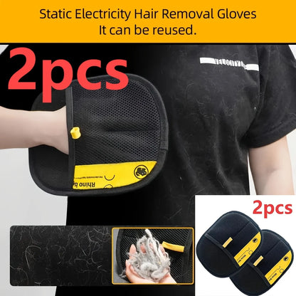 2-Piece Pet Hair Remover Grooming Gloves