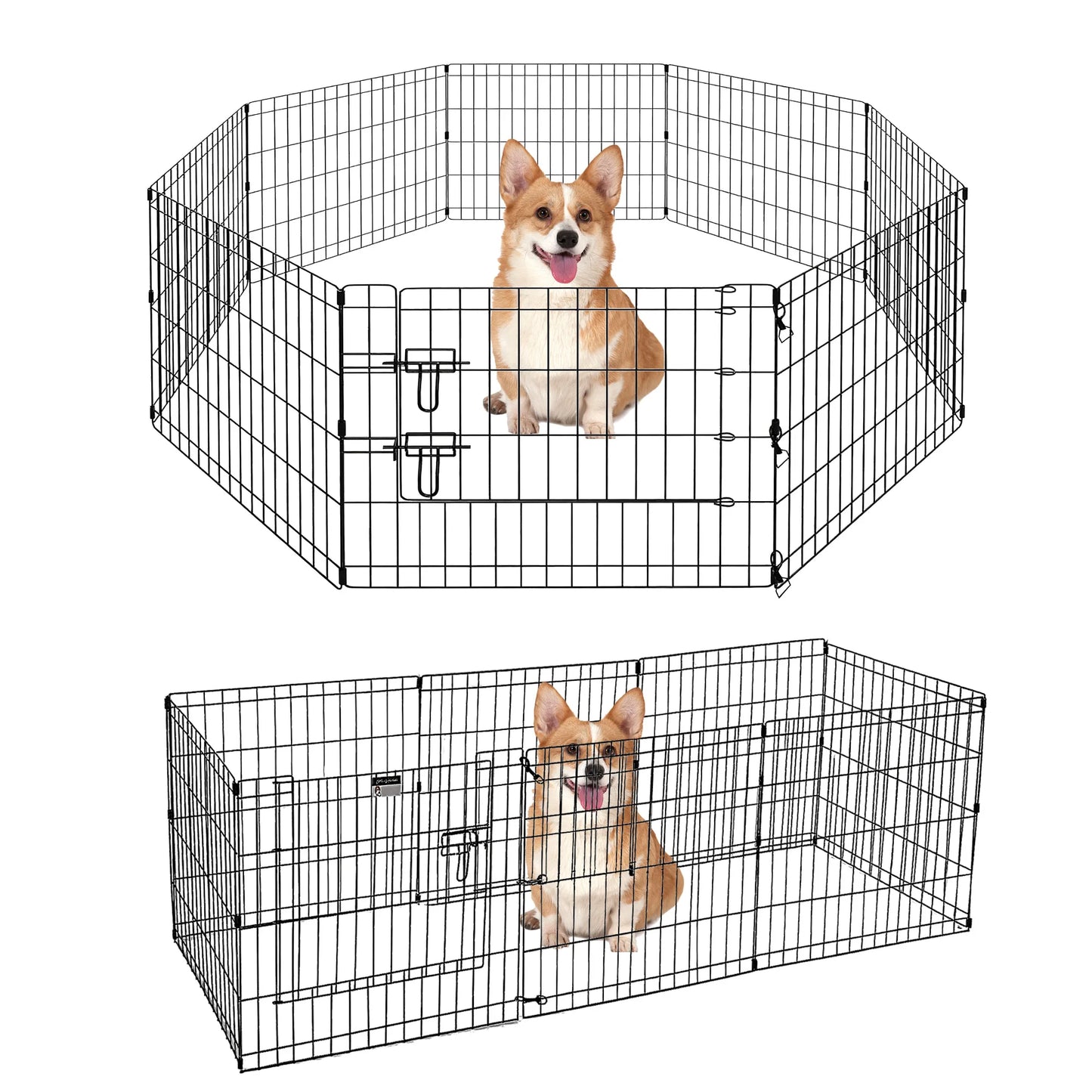 Foldable Metal Dog Playpen with Door (Indoor/Outdoor)