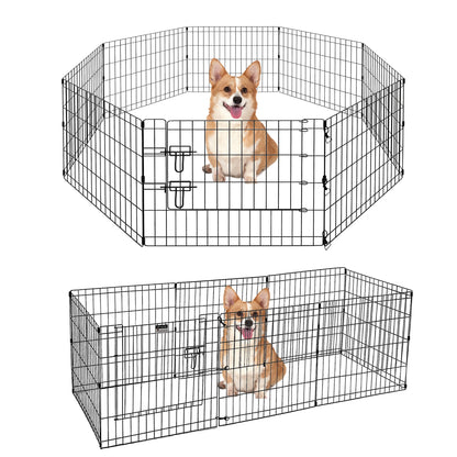 Foldable Metal Dog Playpen with Door (Indoor/Outdoor)